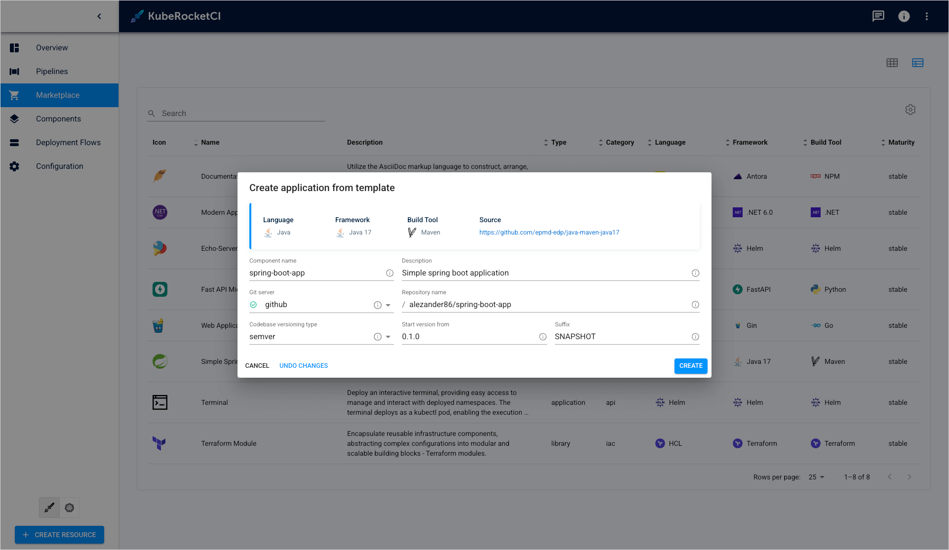 Application creation